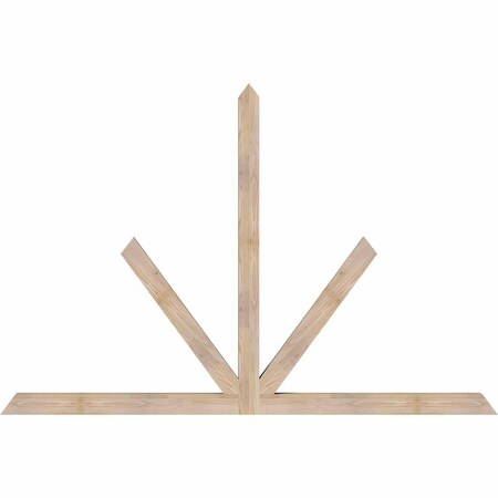 Ekena Millwork Saratoga Smooth Timber Gable Bracket, Douglas Fir, 84"W x 56"H x 3 1/2"D x 3 1/2"F, 16/12 Pitch GBW084X56X0404SAR00SDF